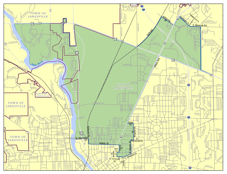 Rock County, Wisconsin Supervisory District Map